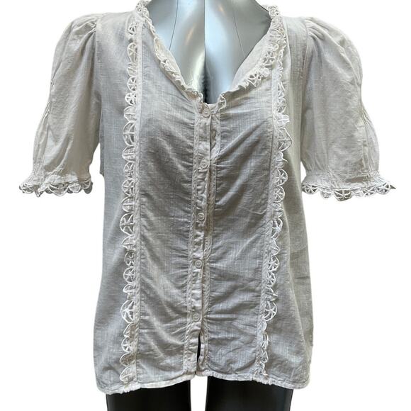 Zadig & Voltaire White Button Up Top Size Small - Picture 1 of 3